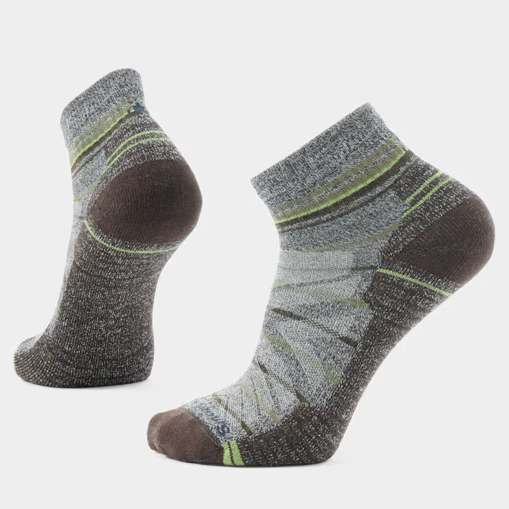 Smartwool Light Cushion Hike Ankle sock with breathable fabric and reinforced heel, designed for hiking and outdoor activities.