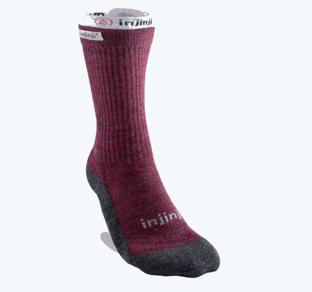 Injinji women's Hiker + Liner Combo socks showing moisture-wicking toe socks designed for hiking and outdoor activities.