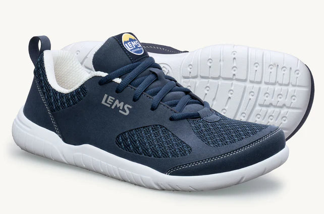 Lems Primal 3 unisex shoes in black with a sleek design, featuring breathable mesh and durable rubber soles.