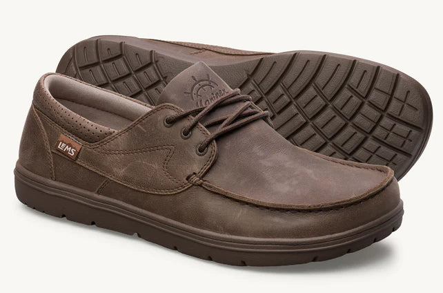 Lems Mariner unisex shoes in cocoa color with breathable mesh and durable rubber soles, designed for outdoor and casual wear.