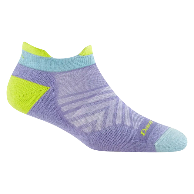 Women's lavender Darn Tough Vermont Run No Show Tab ultra-lightweight running sock with cushioning, designed for comfort and performance.
