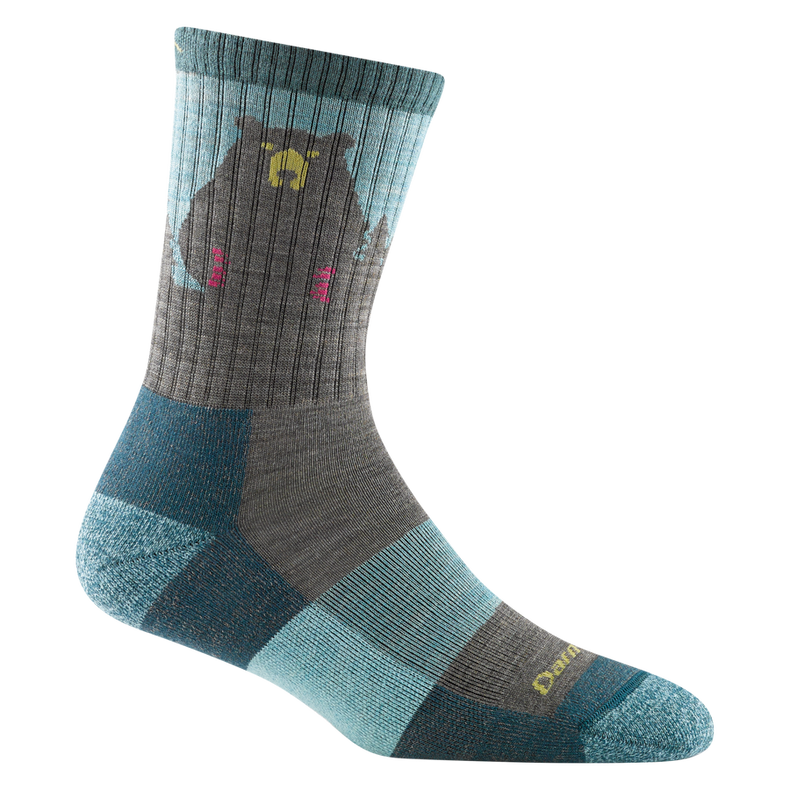 Darn Tough Women's Bear Town Micro Crew Lightweight Hiking Sock - Aqua - Two Rivers Treads