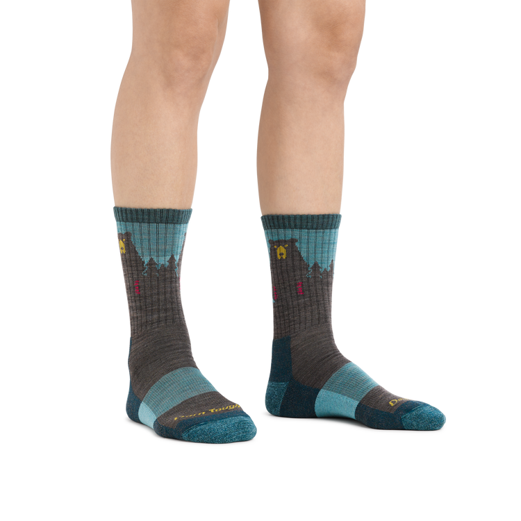 Darn Tough Women's Bear Town Micro Crew Lightweight Hiking Sock - Aqua - Two Rivers Treads