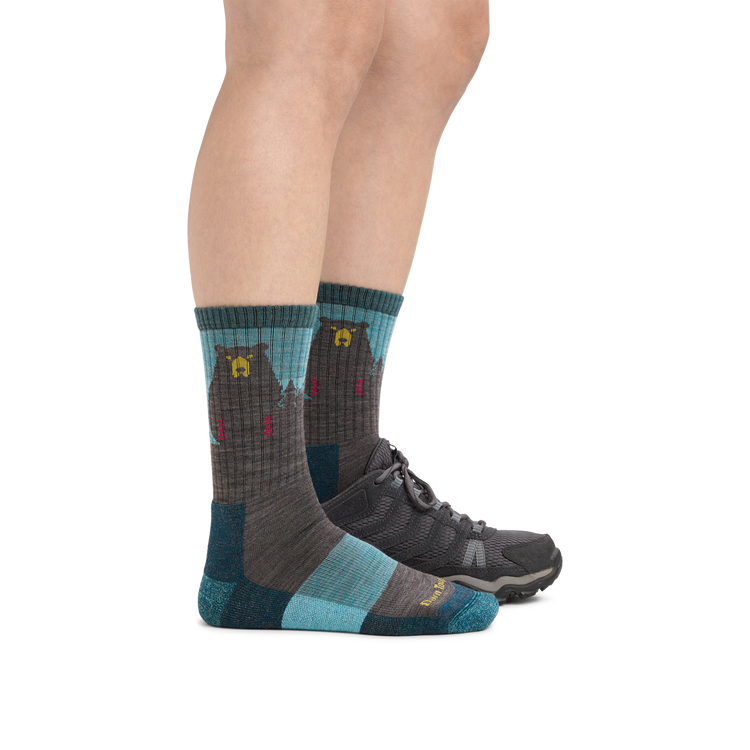 Darn Tough Women's Bear Town Micro Crew Lightweight Hiking Sock - Aqua - Two Rivers Treads