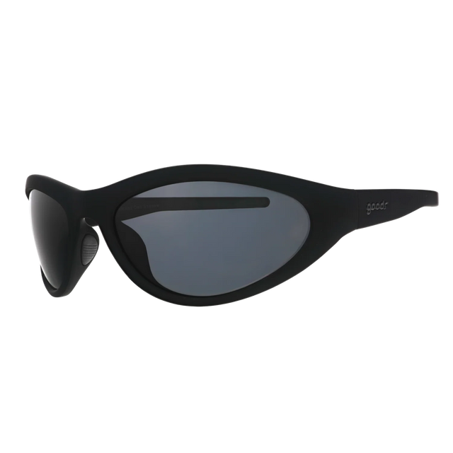 GOODR Outruns Own Shadow sunglasses with transparent side accents, sporty and stylish for outdoor activities.