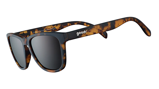 GOODR Bosley's Basset Hound Dreams sunglasses shown from the side, featuring a transparent frame design.
