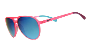 GOODR Carl Is My Co-Pilot sunglasses with transparent side panels, sporty design, and vibrant frame for active wear.