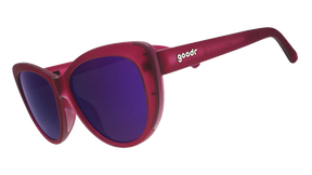 GOODR Midnight Merlot Glow sunglasses with transparent side accents, featuring a sleek black frame and stylish design.