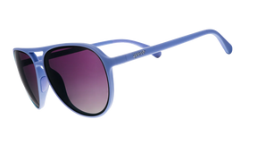 GOODR Moonlight Charging Station with sunglasses displayed on the side, featuring a sleek transparent design and modern style.