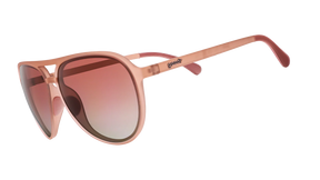 Goodr Purple's Midlife Crisis sunglasses with side transparent design, sporty frame, and vibrant purple color.