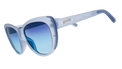 Goodr Spin Me In A Sapphire sunglasses with transparent side panels, stylish and sporty design.