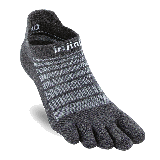 Injinji Run Lightweight No-Show Wool - Slate