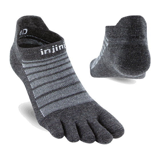 Injinji Run Lightweight No-Show Wool - Slate