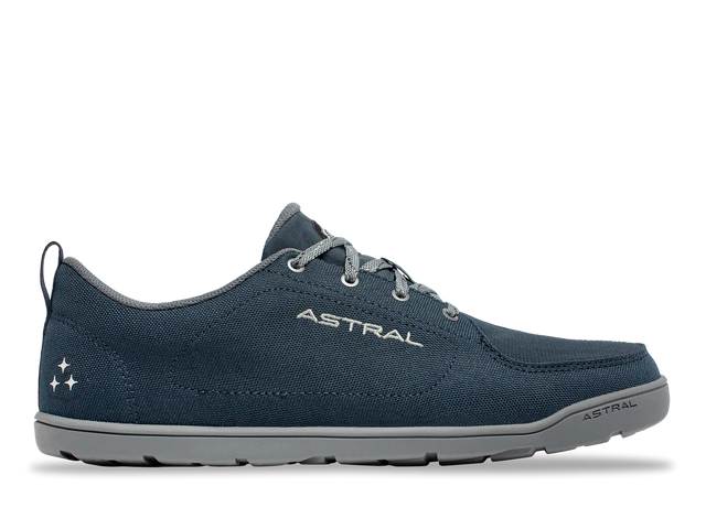 Astral Footwear Loyak All Weather storm blue outdoor shoes with rugged soles and waterproof design, suitable for various weather conditions.