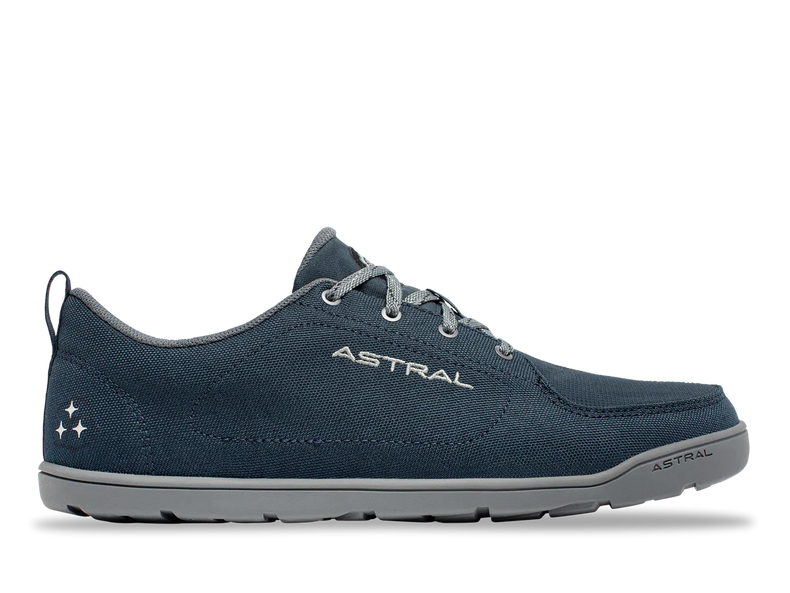 Astral Footwear Loyak All Weather storm blue outdoor shoes with rugged soles and waterproof design, suitable for various weather conditions.