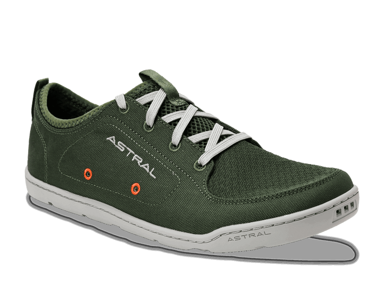 Astral Footwear Loyak men's Fern Green shoes with a side view, showcasing the sporty design and comfortable fit.