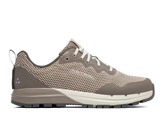 Astral Footwear TR1 Mesh 2.0 hiking shoe in soil taupe with breathable mesh upper, outdoor sole, and sturdy design.