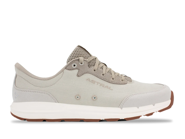 Astral Footwear TR1 Sensi HT shoes in salty white, outdoor shoes with breathable design and rugged outsole for outdoor activities.