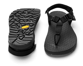 Black Cairn Evo 3D unisex sandals by Bedrock Sandals, showcasing adjustable straps and rugged design for outdoor wear.
