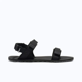 D-Trail women's black asphalt shoes by Xero Shoes, right side view showing lightweight trail footwear design