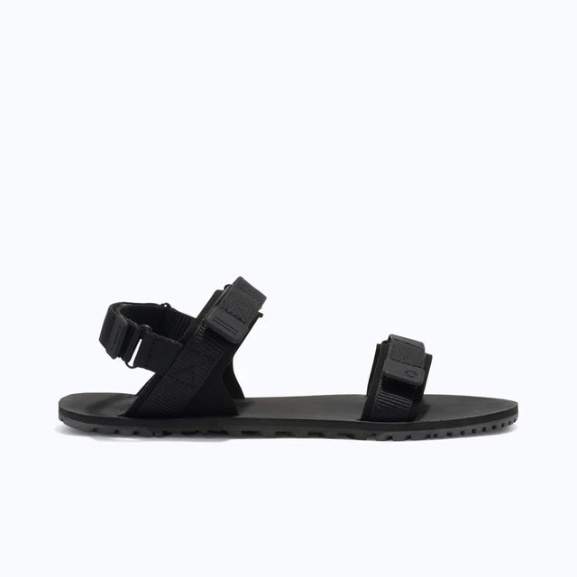 D-Trail women's black asphalt shoes by Xero Shoes, right side view showing lightweight trail footwear design