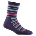 Darn Tough - Women's Decade Stripe Micro Crew Midweight Hiking Sock - Blackberry - Two Rivers Treads