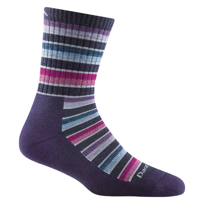 Darn Tough - Women's Decade Stripe Micro Crew Midweight Hiking Sock - Blackberry - Two Rivers Treads