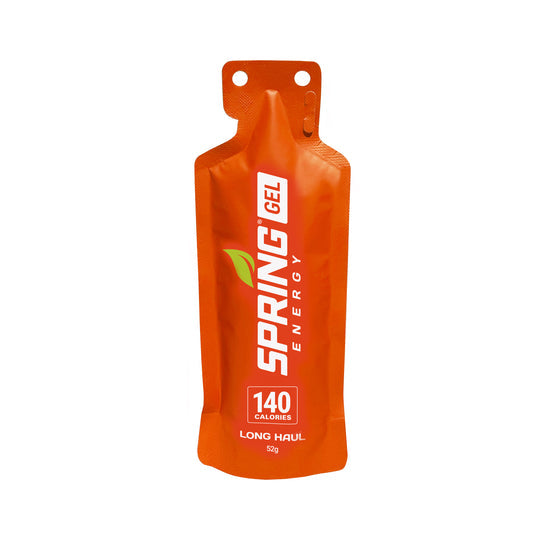 SPRING ENERGY long-haul energy gel pack with easy-to-open packaging, designed for endurance athletes and long-distance runners.