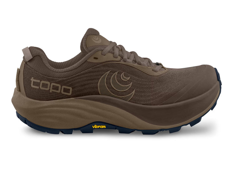 Topo Athletic Pursuit 3 men's trail running shoes in brown and tan with mesh upper and rugged outsole.