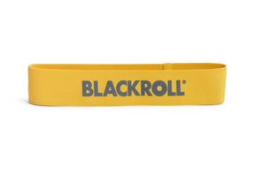 Blackroll Loop Band from ACTIVE LIFE USA, a durable resistance exercise accessory, shown coiled on a clean white background.