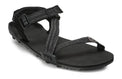 Men's Xero Shoes Z-Trail EV trail running shoes in multi-black, shown from side and front angles.
