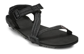 Men's Xero Shoes Z-Trail EV trail running shoes in multi-black, shown from side and front angles.