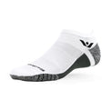 White Swiftwick Flite XT no-show sock with reinforced tab and low-profile design, ideal for running and athletic activities.