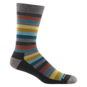 Darn Tough - Men's Merlin Lifestyle  Sock Stripe Charcoal Crew Lightweight - Two Rivers Treads