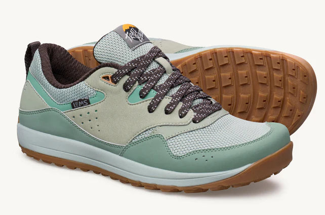 Lems Trail Blazer unisex shoes in spearmint color, showcasing the side view with breathable fabric and sturdy sole.
