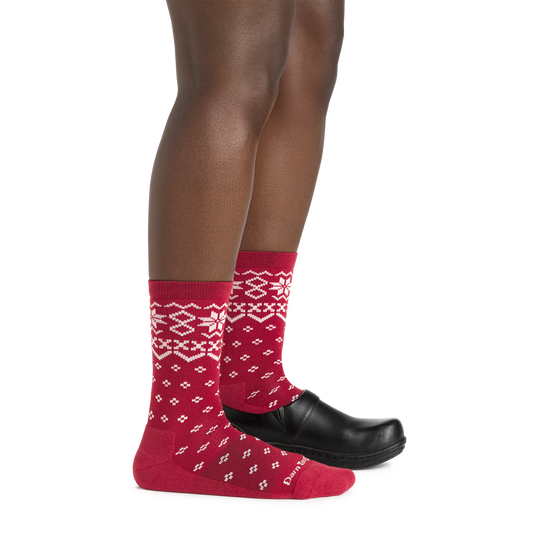 Darn Tough Shetland Crew Lightweight Lifestyle Sock - Women's - Cranberry - Two Rivers Treads