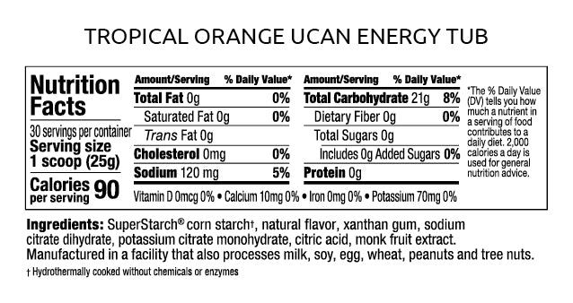 UCAN Energy Tub - 60 Servings - Orange